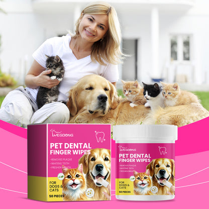 Dr. Paws Choice: Pet Care Finger Wipes for Dental, Ear, and Eye Hygiene. Grooming Cleaner