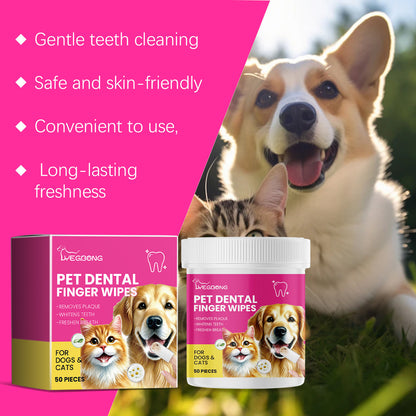 Dr. Paws Choice: Pet Care Finger Wipes for Dental, Ear, and Eye Hygiene. Grooming Cleaner