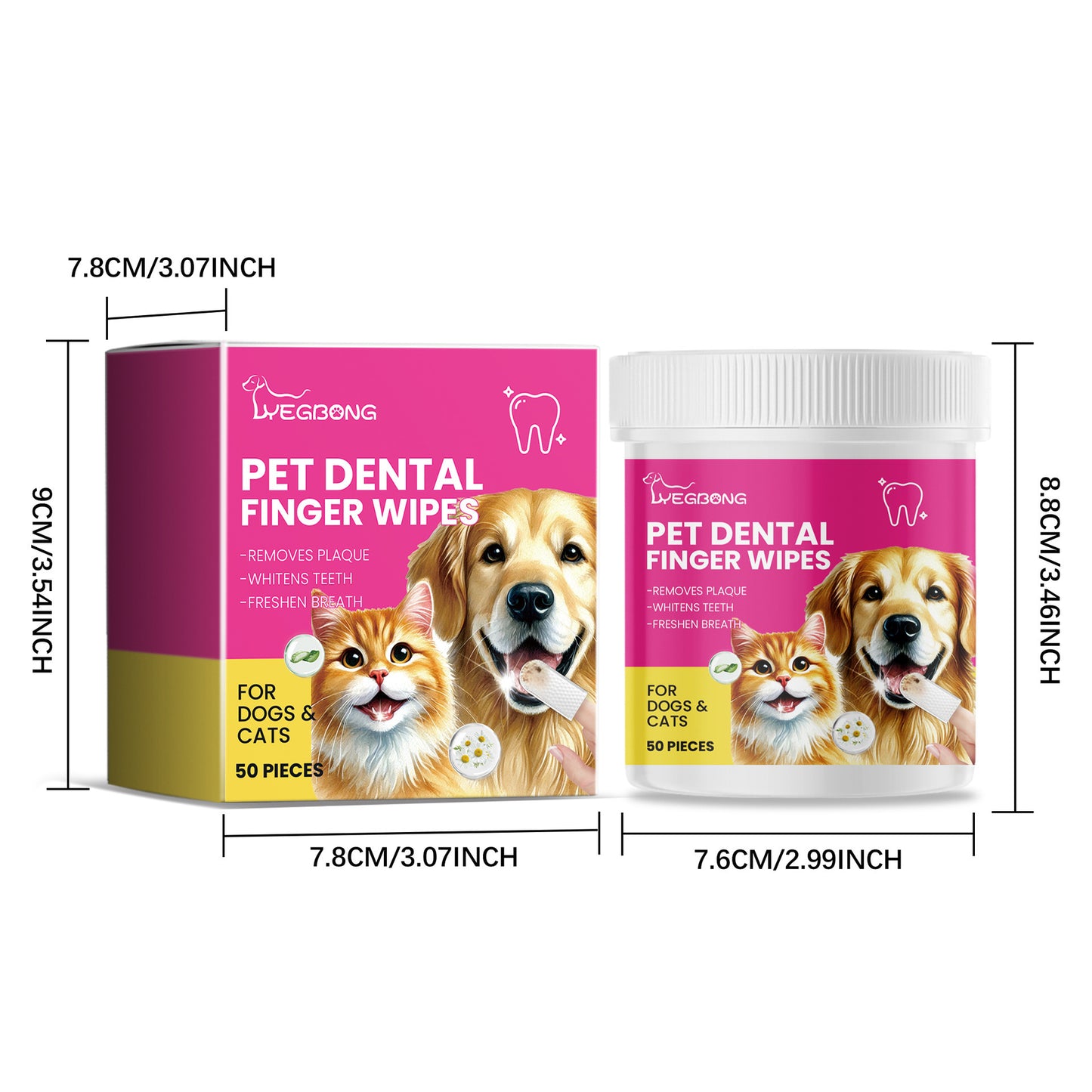 Dr. Paws Choice: Pet Care Finger Wipes for Dental, Ear, and Eye Hygiene. Grooming Cleaner