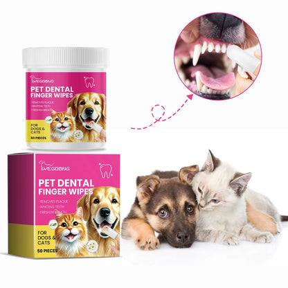 Dr. Paws Choice: Pet Care Finger Wipes for Dental, Ear, and Eye Hygiene. Grooming Cleaner