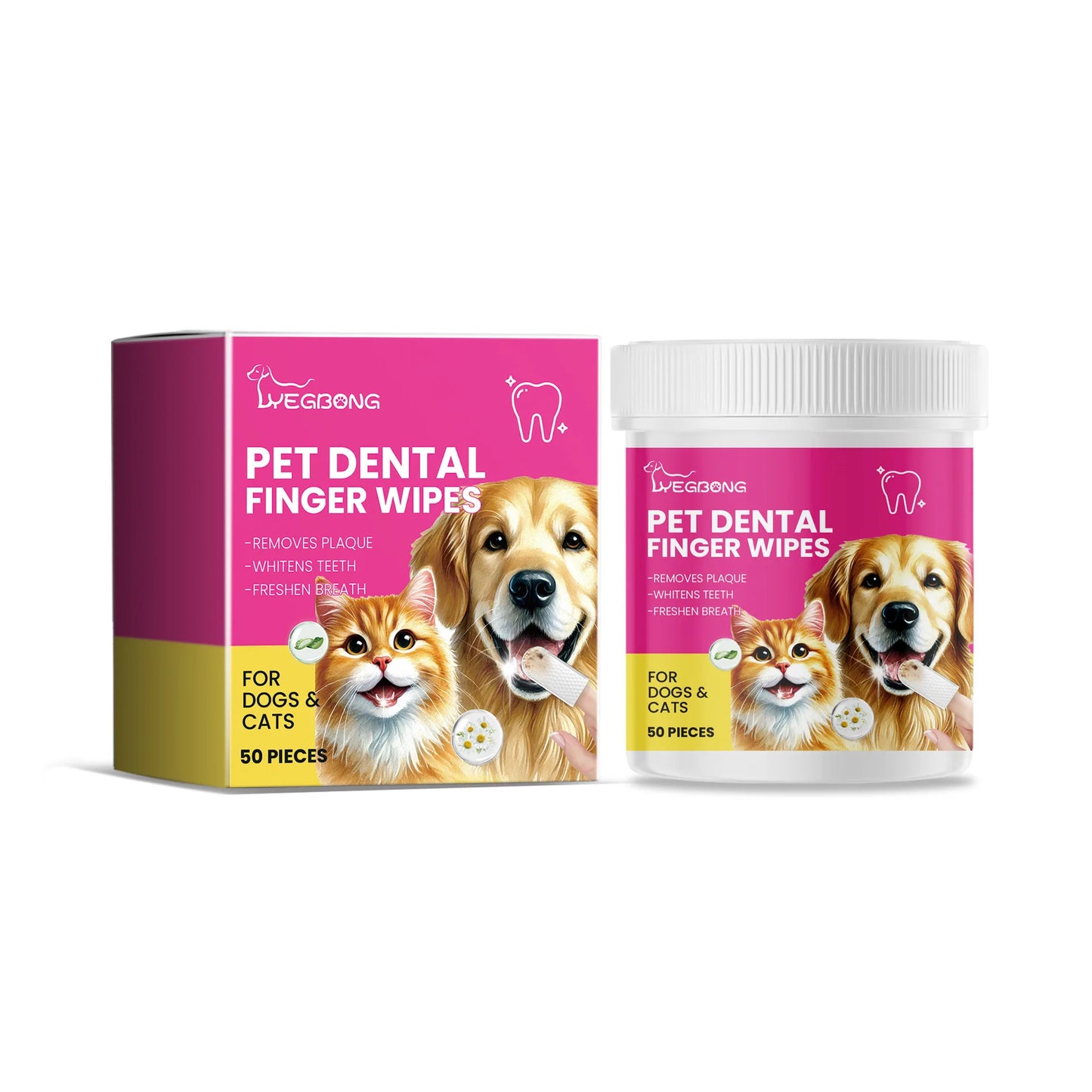 Dr. Paws Choice: Pet Care Finger Wipes for Dental, Ear, and Eye Hygiene. Grooming Cleaner